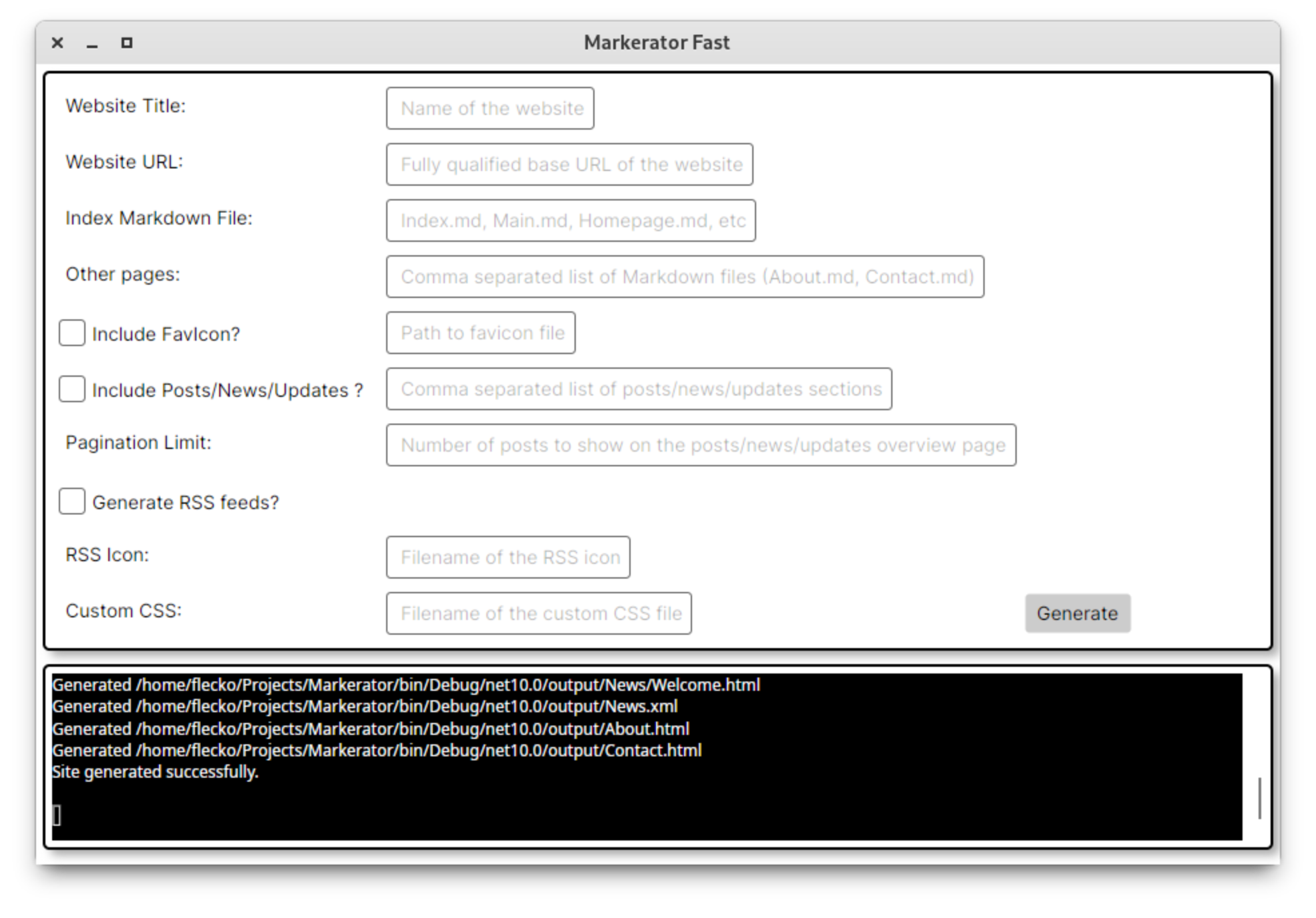A mockup screenshot of what a Markerator GUI might look like